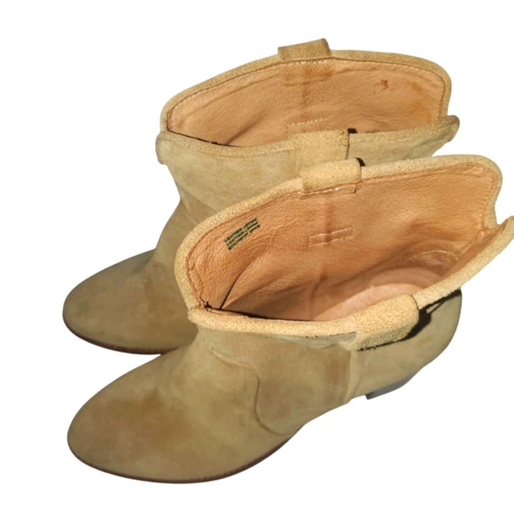 URBAN OUTFITTERS Boro Tan Suede Western Pull-on Stacked Heel Ankle Boots NEW 9 - Picture 6 of 16